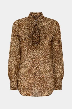 Animal Print Long Sleeve Fluid Top