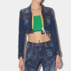 Dark Fade Wash Surfer Cropped Jacket