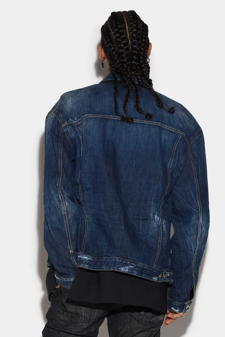 Dark Semplice Wash Layered Mix Blazer