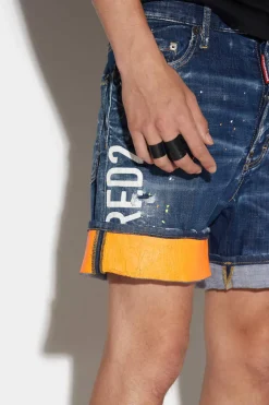 Dark Tecno Surf Wash Marine Denim Shorts