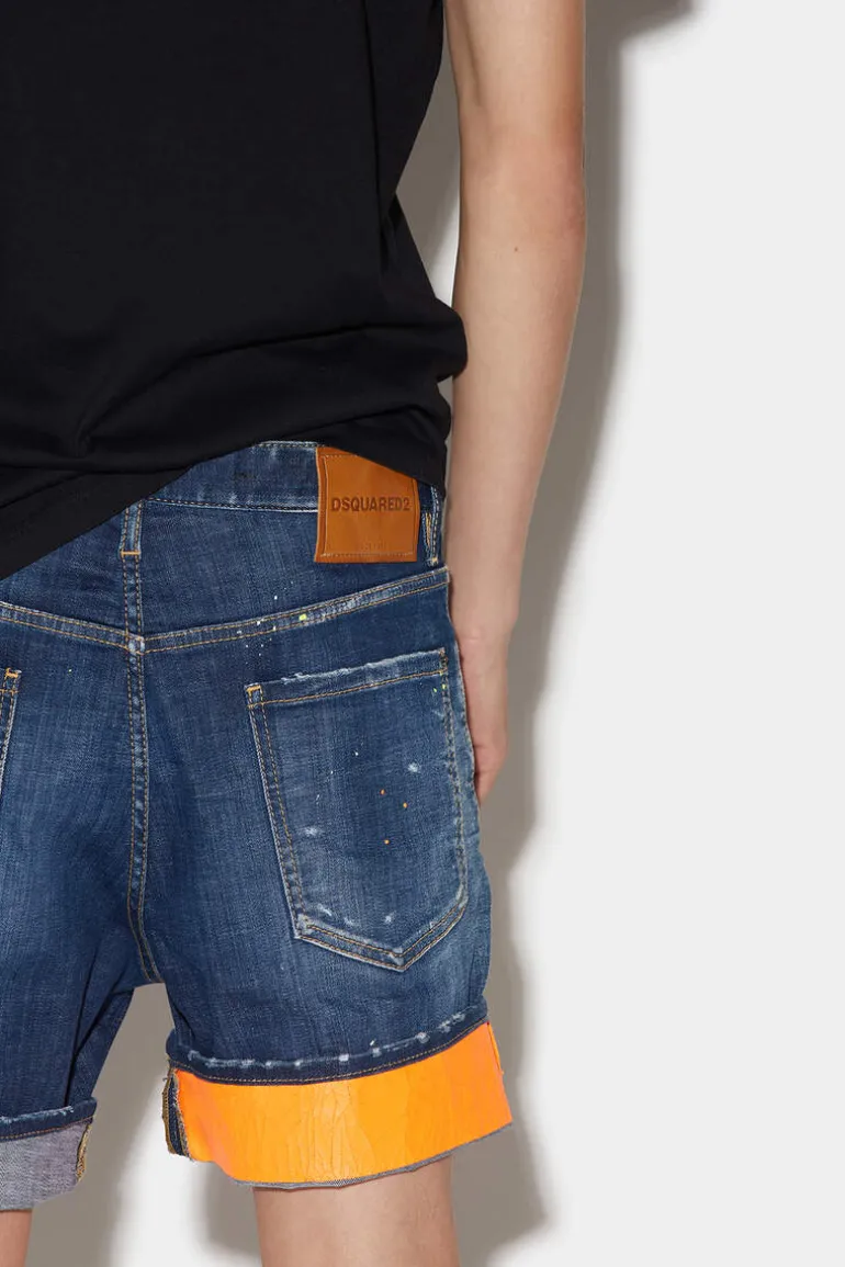 Dark Tecno Surf Wash Marine Denim Shorts