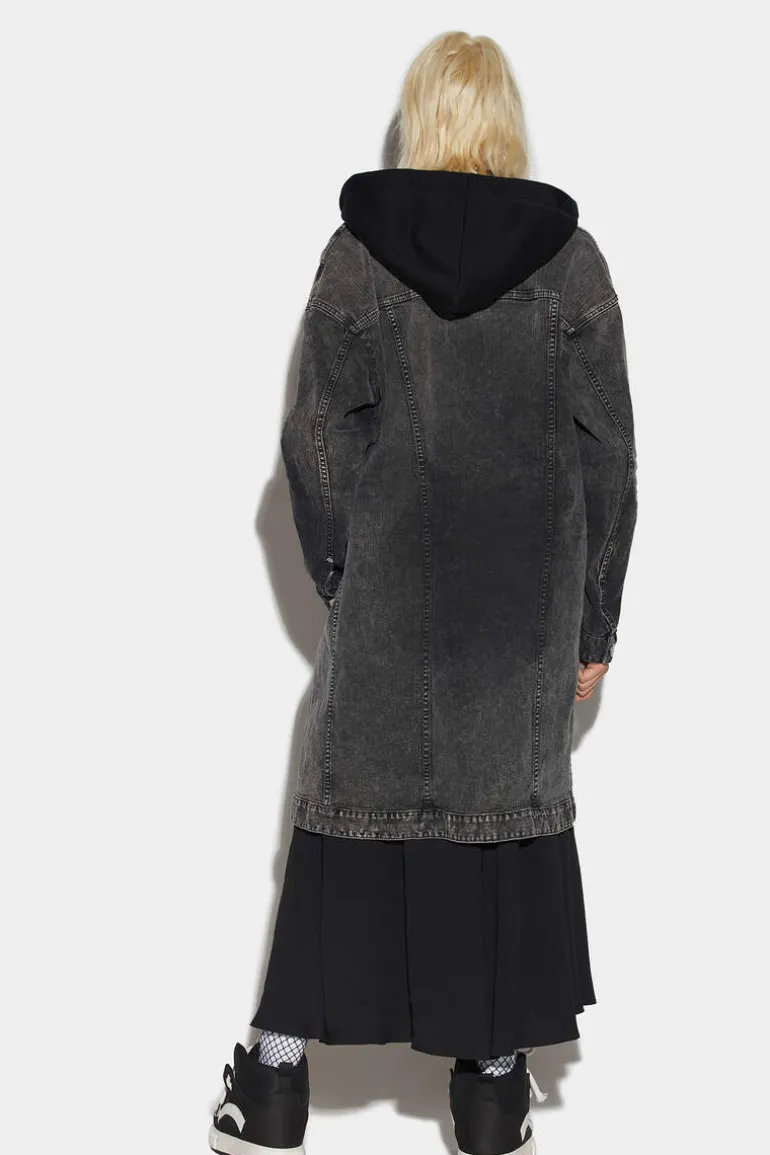 Hooded Jean Coat