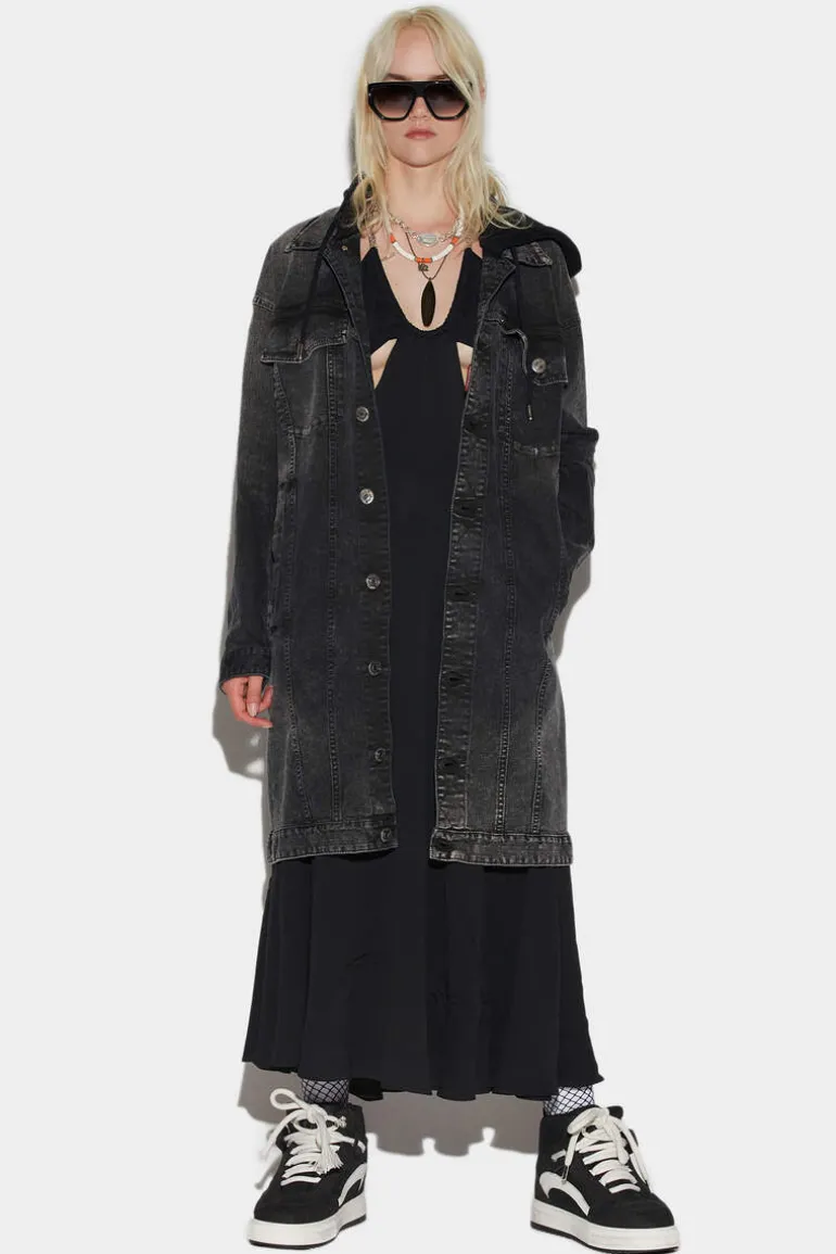 Hooded Jean Coat
