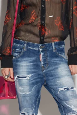 Medium Slash Wash Cool Girl Cropped Jeans