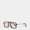Refined Brown Horn Optical Glasses