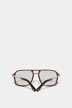 Refined Brown Horn Optical Glasses