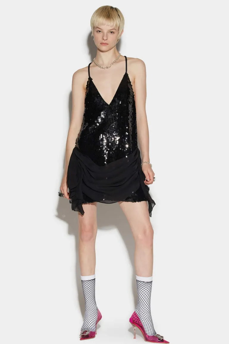 Sequined Drapy Dress