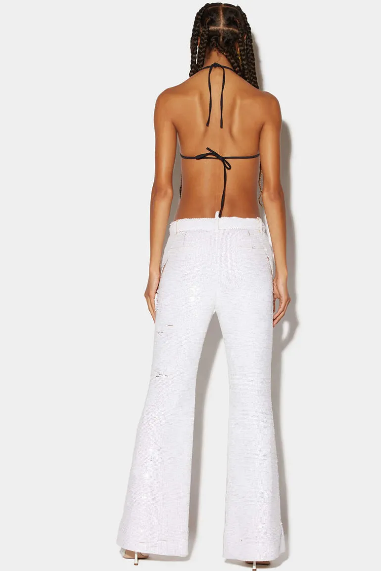 Sequinned Super Flare Pants