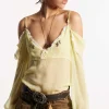 Silky Lace Trimmed Top