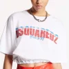 White Fade Dyed Gathered Relaxed T-Shirt