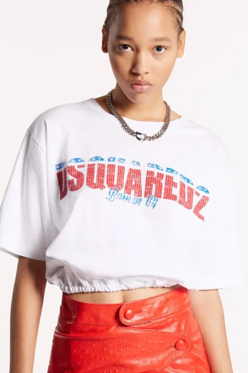 White Fade Dyed Gathered Relaxed T-Shirt