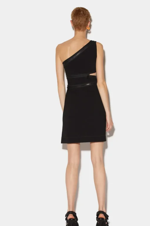 Zip-Detail Mini Dress